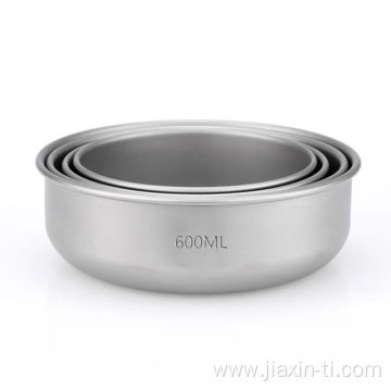 Titanium 7-Piece Bowl Set Ultralight Food Container Cookware